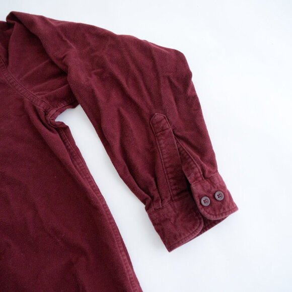 Vintage L.L. Bean Maroon Heavyweight Thick Cotton Button Up Outdoor Shirt 2XLT - Picture 3 of 10